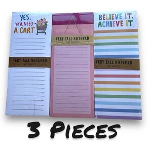 4" x 10" Magnetic Back Note Pads Set of 3